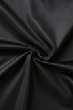 Black Casual Print Basic O Neck T-Shirts