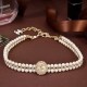 White Vintage Celebrities Geometric Pearl Rhinestone Necklaces