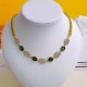 Green Vintage Celebrities Letter Patchwork Rhinestone Necklaces