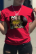 Red Casual Daily Print Patchwork O Neck T-Shirts