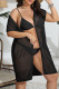 Black Sexy Solid Hollowed Out Patchwork Swimwears Cover Up