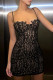 Black Sexy Solid Patchwork Spaghetti Strap Pencil Skirt Dresses