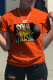 Orange Casual Daily Print Patchwork O Neck T-Shirts