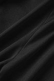 Black Sexy Patchwork Solid Bandage Hollowed Out See-through Backless Halter Skinny Jumpsuits