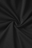 Black Sexy Solid Patchwork See-through Mesh O Neck Skinny Jumpsuits