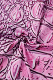 Pink Sexy Print Slit O Neck Sleeveless Two Pieces