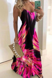Red Casual Work Gradual Change Print Spaghetti Strap Dresses