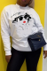 White Casual Daily Print Patchwork O Neck Tops