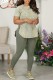 Green Casual Print Basic O Neck Short Sleeve Two Pieces