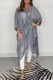 Grey Casual Solid Asymmetrical V Neck Tops