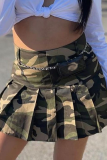 Camouflage Sexy Camouflage Print Patchwork Skinny High Waist Type A Full Print Bottoms