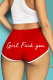 Red Casual Print Patchwork Letter Skinny High Waist Pencil Positioning Print Bottoms