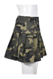 Camouflage Sexy Camouflage Print Patchwork Skinny High Waist Type A Full Print Bottoms