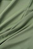 Green Sexy Street Solid Patchwork See-through Mid Waist Speaker Patchwork Bottoms