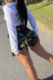 Camouflage Sexy Camouflage Print Patchwork Skinny High Waist Type A Full Print Bottoms