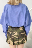 Camouflage Sexy Camouflage Print Patchwork Skinny High Waist Type A Full Print Bottoms
