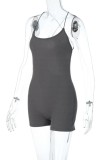 Pink Sexy Solid Backless Spaghetti Strap Skinny Romper