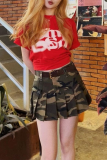 Camouflage Sexy Camouflage Print Patchwork Skinny High Waist Type A Full Print Bottoms