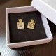 Gold Simplicity Letter Patchwork Earrings