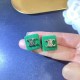 Green Simplicity Geometric Patchwork Earrings