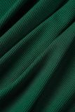 Green Sexy Solid Hollowed Out Backless Spaghetti Strap Long Dress Dresses