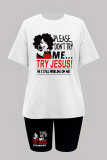 Red Casual Print Basic O Neck Short Sleeve Two Pieces