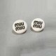 White Simplicity Letter Patchwork Earrings