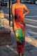 Colour Sexy Casual Print Backless Strapless Long Dress Dresses