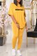 Yellow Casual Print Letter O Neck Short Sleeve Two Pieces