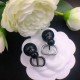 Black Simplicity Letter Patchwork Earrings