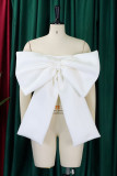 Red Sexy Casual Celebrities Solid With Bow Zipper Strapless High Waist Tops
