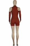 Pink Street Print Letter O Neck Rompers