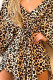 Leopard Print Sexy Casual Print Frenulum V Neck Irregular Dress Dresses(With Belt)