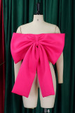 Red Sexy Casual Celebrities Solid With Bow Zipper Strapless High Waist Tops