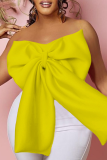 Red Sexy Casual Celebrities Solid With Bow Zipper Strapless High Waist Tops