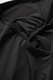 Colour Sexy Solid Patchwork Flounce Halter Pencil Skirt Dresses