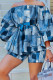 The cowboy blue Casual Elegant Print Patchwork Off the Shoulder Three Quarter Two Pieces