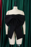 Red Sexy Casual Celebrities Solid With Bow Zipper Strapless High Waist Tops