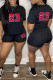 Black Casual Sportswear Daily Basic O Neck Short Sleeve Two Pieces