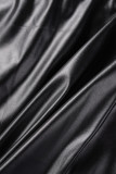 Black Sexy Casual Solid Basic O Neck Sleeveless Two Pieces