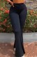 Black Casual Solid Basic Skinny High Waist Conventional Solid Color Trousers