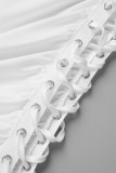 White Sexy Solid Backless Spaghetti Strap Long Dress Dresses