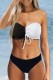 Black Sexy Solid Patchwork Backless Contrast Swimwears (With Paddings)