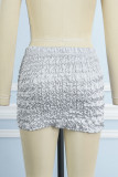 Silver Street Solid Patchwork Fold High Waist Pencil Solid Color Bottoms