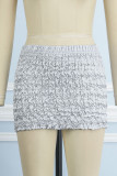 Silver Street Solid Patchwork Fold High Waist Pencil Solid Color Bottoms