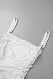 White Sexy Solid Backless Spaghetti Strap Long Dress Dresses