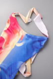 Colour Sexy Print Bandage Backless Halter Sleeveless Dress Dresses