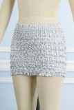 Silver Street Solid Patchwork Fold High Waist Pencil Solid Color Bottoms
