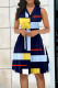 Tibetan Blue Casual Print Patchwork Buttons Turndown Collar A Line Dresses