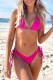 Rose Red Sexy Solid Bandage Backless Swimwears (With Paddings)